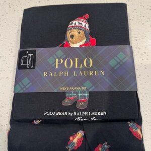 Polo by Ralph Lauren Black Pajama Set with Bear Design